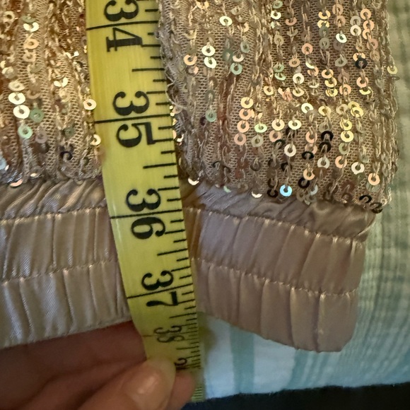 Blush sequin jogger jumpsuit. - Picture 7 of 7